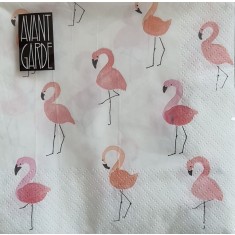 Servetele de masa 3 straturi, 33x33 cm, 20 bucatI -model Flamingo