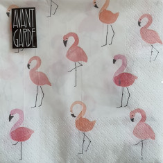 Servetele de masa 3 straturi, 33x33 cm, 20 bucatI -model Flamingo