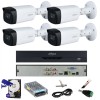 Sistem de supraveghere 4 camere Dahua, 5 MP, IR 80M, lentila 3.6MM, Starlight, DVR Dahua 4 canale, 5MP, Accesorii SafetyGuard Surveillance