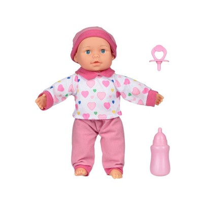 Papusa Bebelus cu sunete si accesorii, Roz, 33 cm, ATU-088425 foto