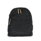 Rucsac negru clasic cu buzunar frontal si fermoare aurii