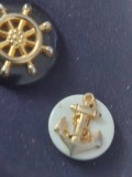 Insemne marinaresti vintage pe panza-TIMONA/Timone/ANCORA/Ancore
