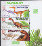 POLONIA 2020, Fauna, Dinozauri, Animale preistorice, serie neuzata, MNH
