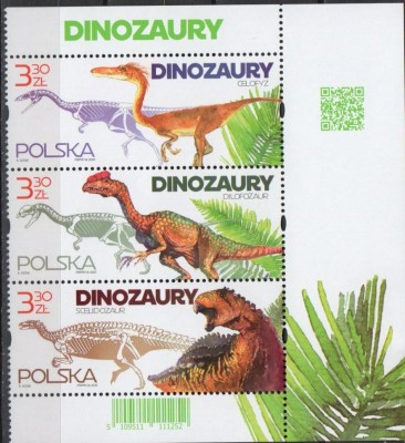 POLONIA 2020, Fauna, Dinozauri, Animale preistorice, serie neuzata, MNH foto