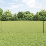 St&acirc;lpi de Gard vidaXL 11 buc U-Channel Gri 80 cm Oțel, Gard Hexagonal vidaXL Gri 0.8x50 m Oțel