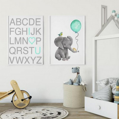 Set 2 tablouri decorative Elefant foto