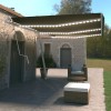 Copertină automată cu senzor v&acirc;nt &amp; LED, antracit, 600x350 cm