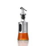 Cumpara ieftin Sticla pentru Ulei si Otet cu Dozator Anti-Picurare, 200 ml, Recipient din Sticla si Otel Inoxidabil, Scala Gradata, pentru Bucatarie, Gri Transparent