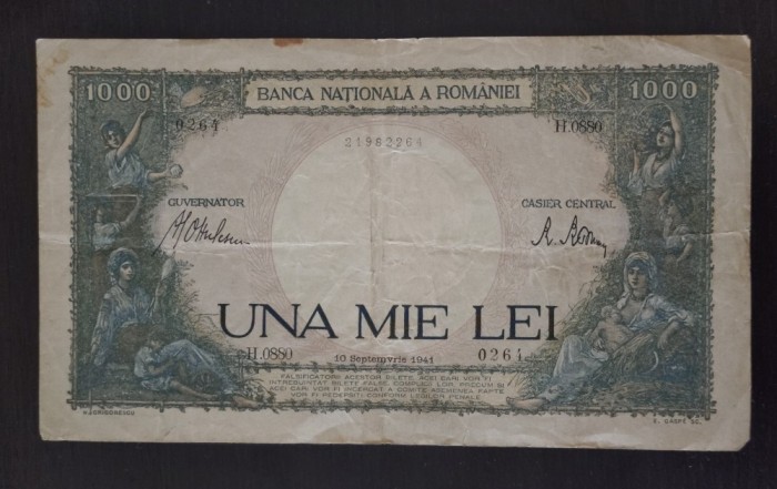 Bancnota Romania - 1000 Lei 1941