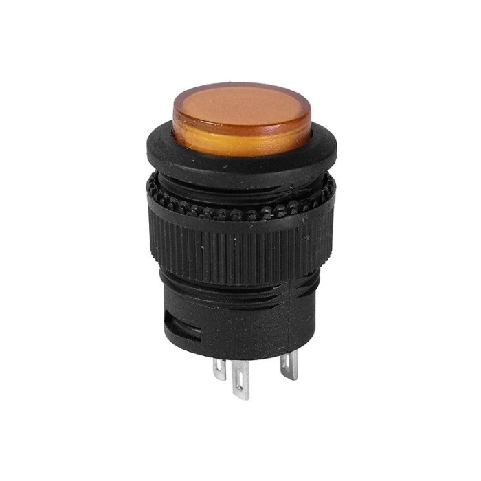 Buton CR 18x29fi16mm portocaliu LED