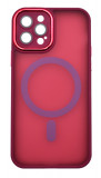 Husa tip MagSafe, Camera Protection Matte Silicon pentru iPhone 12 Pro Max Rosu, Oem