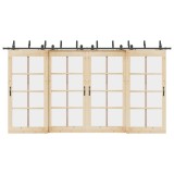VidaXL Set feronerie pentru uși glisante, negru, 427 cm, oțel