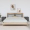 Gossi noptiere, 2 buc., gri, 40x34x45 cm, lemn masiv de pin