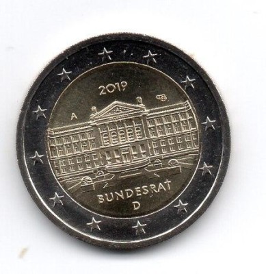 GERMANIA 2 euro 2019 A, Bundesrat, UNC foto