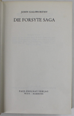 DIE FORSYTE SAGA von JOHN GALSWORTHY , 1972, TEXT IN LIMBA GERMANA foto