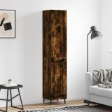 vidaXL Dulap &icirc;nalt, stejar fumuriu, 34,5x34x180 cm, lemn prelucrat