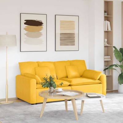 vidaXL Canapea modulară cu perne, galben deschis 3321143 foto