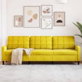 Gossi canapea cu 3 locuri, galben, 210 cm, catifea
