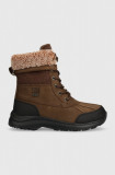 UGG pantofi de piele intoarsa Adirondack Boot III Tipped femei, culoarea maro, cu toc plat, izolare usoara, 1143845