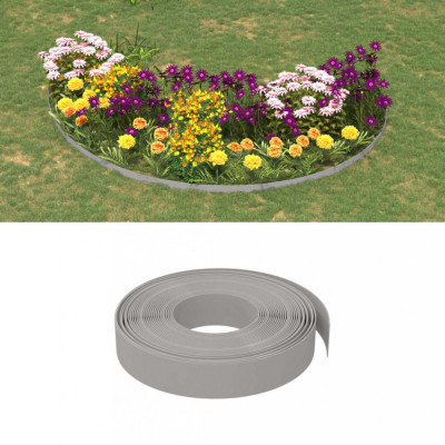 vidaXL Bordură de grădină, gri, 10 m 10 cm, polietilenă foto