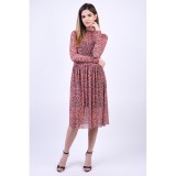 Rochie Pieces Lea Midi Mesh Roz Leopard foto