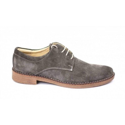 Pantofi barbati casual din piele naturala intoarsa , Gri - 855G foto