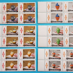 TIMBRE ROMANIA 1988 L.P.1198 CERAMICA ROMANEASCA BL.4 VALORI MNH**