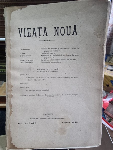 Revista Vieata Noua Nr. 10 Decembrie 1913