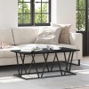 Masă de cafea vidaXL Negru Stejar 100x50x40 cm din lemn compozit și metal