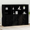 VidaXL Highboard Stejar Negru Lemn compozit