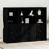 vidaXL Highboard Stejar Negru Lemn compozit