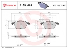 BREMBO P 85 061 PRIME LINE set placute frana,frana disc