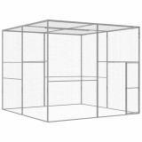Cumpara ieftin Cusca pentru pisici, 3x3x2,5 m, otel galvanizat