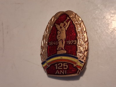 Insigna pompieri - 125 ani. foto