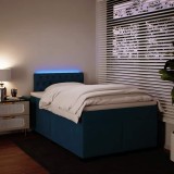 vidaXL Pat box spring cu saltea, albastru, 120x190 cm, catifea 3288568