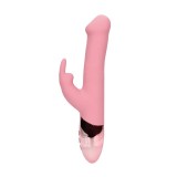 Vibrator Rabbit LOVELINE Perle Rotative 10 Functii Vibratie Lungime 22.5 cm Roz Silicon Reincarcabil USB