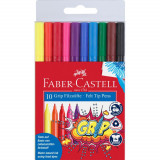 Cumpara ieftin Set 10 Carioci Faber-Castell Grip, Diverse Culori, Varf Rezistent la Presiune, Carioci Colorate, Carioci la Set, Set de Carioci, Carioci Culori Divers