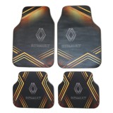 Set complet covorase auto universale Renault &ndash; Fata si spate &ndash; Design negru-portocaliu cu logo