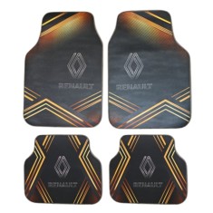 Set complet covorase auto universale Renault &ndash; Fata si spate &ndash; Design negru-portocaliu cu logo
