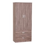 Cumpara ieftin Dulap Zelia cu doua usi si doua sertare culoare nuc 79x42x180 cm