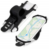 Cumpara ieftin Suport bicicleta universal pentru telefon, Kwmobile, Negru, Silicon, 45152.01