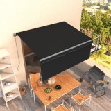 Copertină retractabilă manual cu stor, antracit, 3x2,5 m