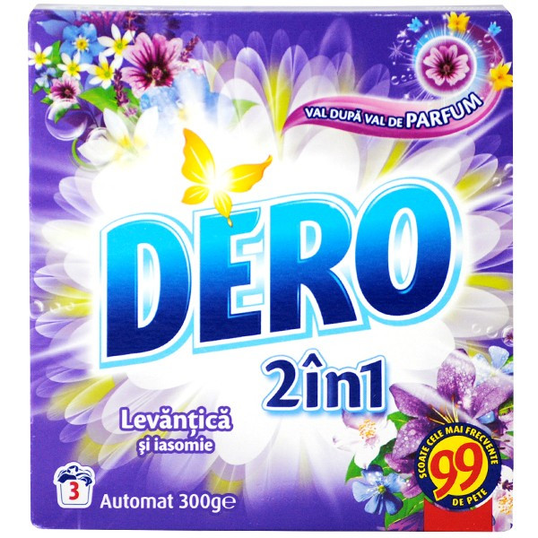 12 x Dero 2 in 1, Automat, Levantica si iasomie, Detergent rufe, 12 x 300g  | Okazii.ro