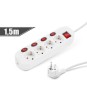 Prelungitor cu 4 prize si buton 4+1 250V 16A 3500W conductor, Delight