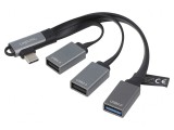 Hub USB 3x USB-A și USB-C &icirc;n unghi 2.0/3.2