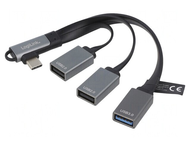 Hub USB 3x USB-A și USB-C &icirc;n unghi 2.0/3.2