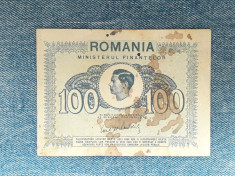 100 Lei 1945 Romania Regele Mihai foto