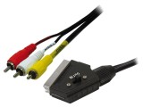 Cablu RCA x3 la SCART 2m Negru