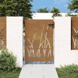 vidaXL Poartă de grădină 85x150 cm, oțel corten, design cu iarbă 153223