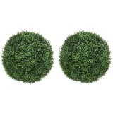 HOMCOM Plante Decorative Artificiale din Buxus cu 682 de Frunze, Rezistente la UV, &Icirc;nălțime 42 cm | Aosom Romania